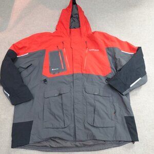 Guide Wear Jacket 5XL Gray Red Gore Tex Full ZIp Parka Hooded Gorpcore